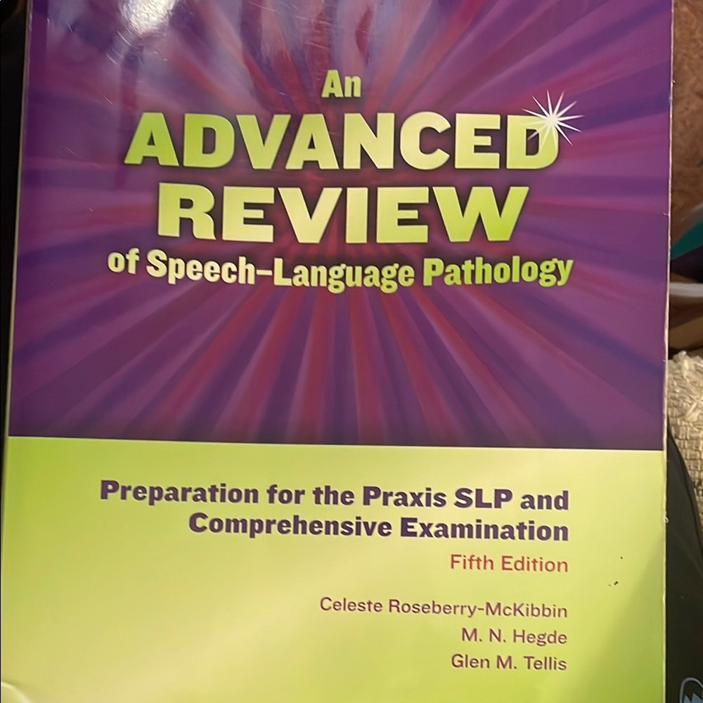 Advanced Review of Speech-Language Pathology Book - Purple and Green